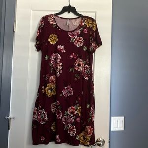 Cute wine color dress with pockets